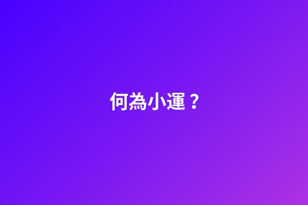 何為小運？